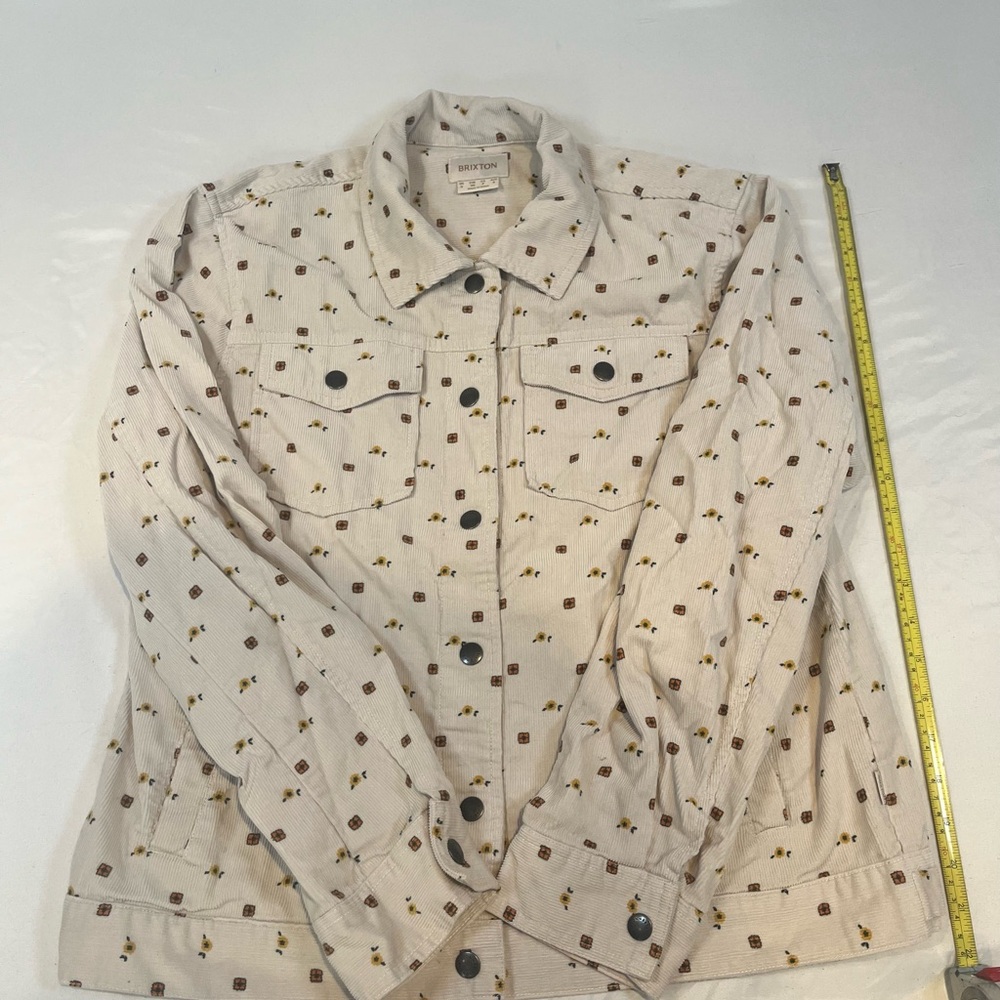 Brixton Cream and Brown Patterned Women's Jean Jacket